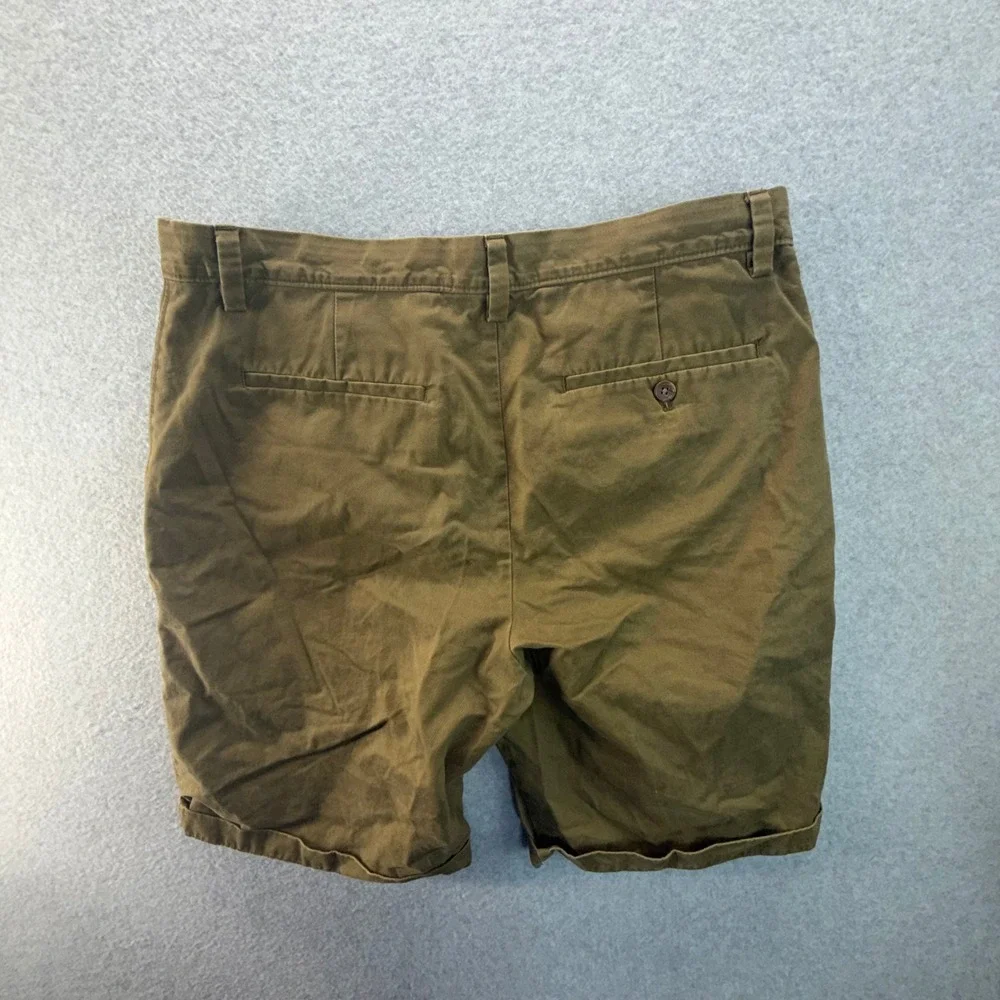 Banana Republic Mens Emerson Short Olive Green Chino Cotton Casual Size 34